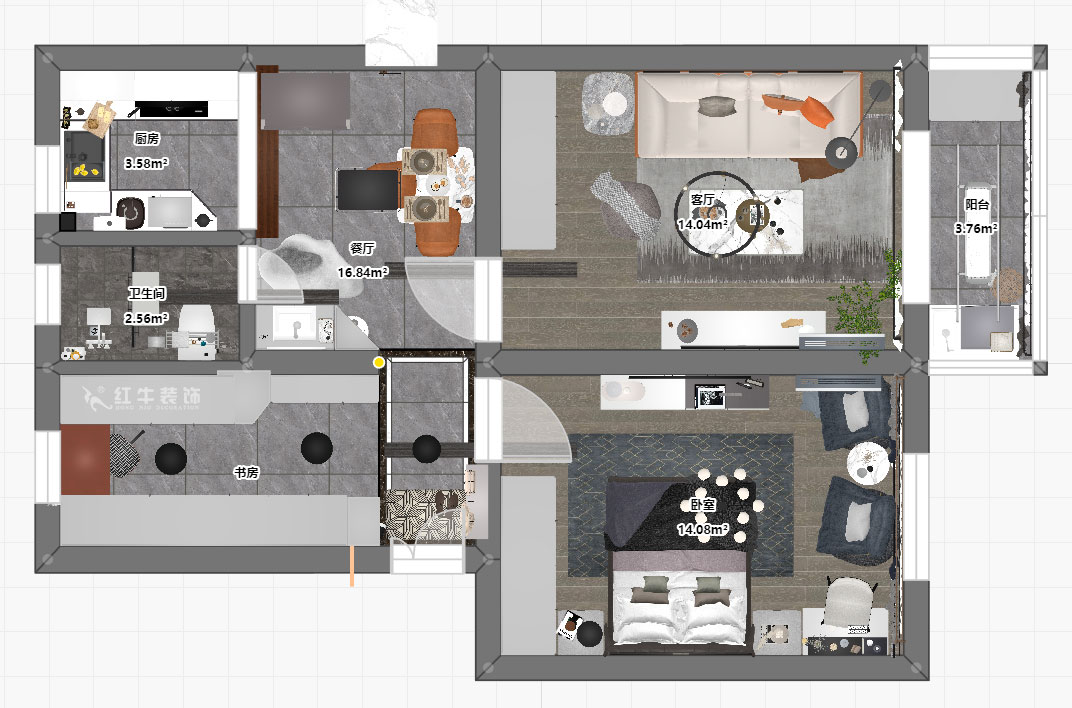 孟憲濤|陳家牌坊2-404-74㎡-簡(jiǎn)約風(fēng)格|3室1廳1衛(wèi)|新房裝修|定制家|全包12萬(wàn)|00_03平面彩圖