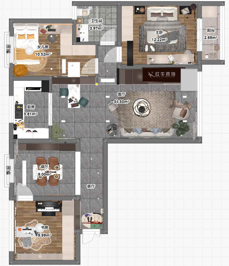 仇美蓉｜金城麗景北區(qū)8-2-1505-170㎡-簡約風(fēng)格｜4室2廳2衛(wèi)｜老房裝修｜定制家｜全包20