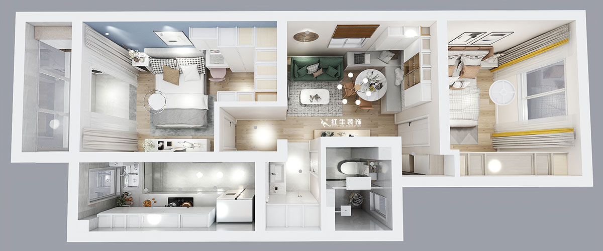 顧娟|大光路36號(hào)3-301-60㎡-現(xiàn)代風(fēng)格|2室2廳1衛(wèi)|舊房裝修|定制家|全包11