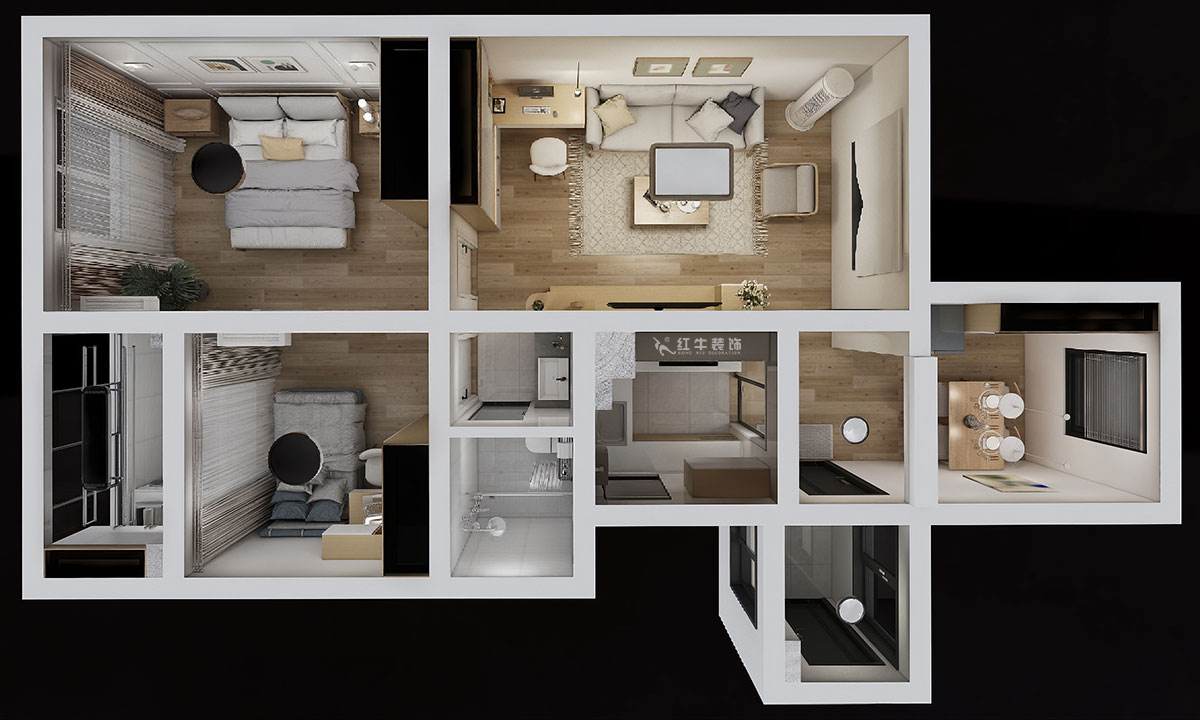 仇美蓉｜花港幸福城杜鵑園9-2-2208-88㎡-日式風格｜2室2廳1衛(wèi)｜新房裝修｜定制家｜全包10