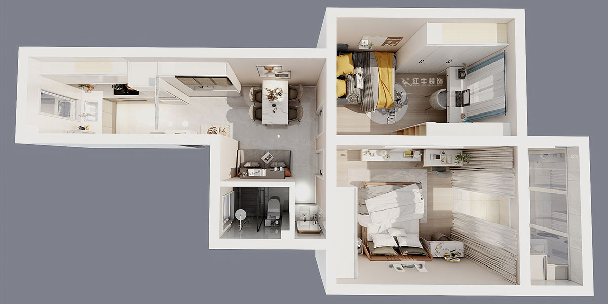 顧娟|清涼山莊50號6-501-60㎡-現(xiàn)代風格|2室2廳1衛(wèi)|舊房裝修|定制家|全包11