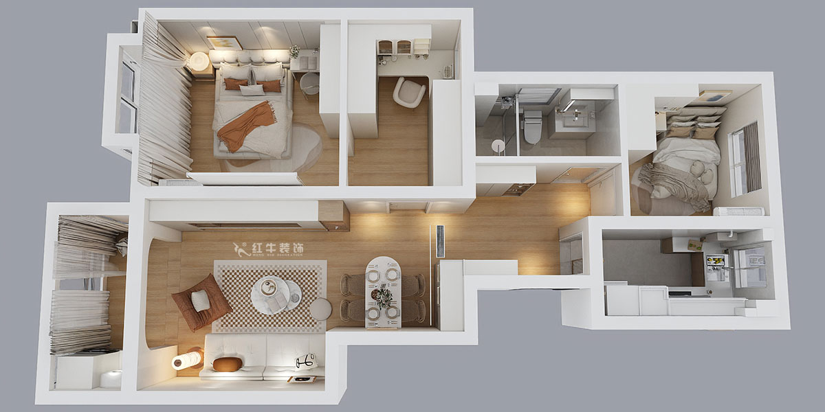 賈庭｜紫金觀邸4-1306-88㎡-北歐風(fēng)格｜3室3廳1廚1衛(wèi)｜新房裝修｜定制家｜全包10