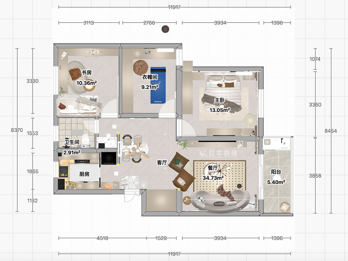 顧娟|天福園小區(qū)31-401-90㎡-現(xiàn)代簡約風(fēng)格|3室2廳1衛(wèi)|舊房裝修|定制家|全包13