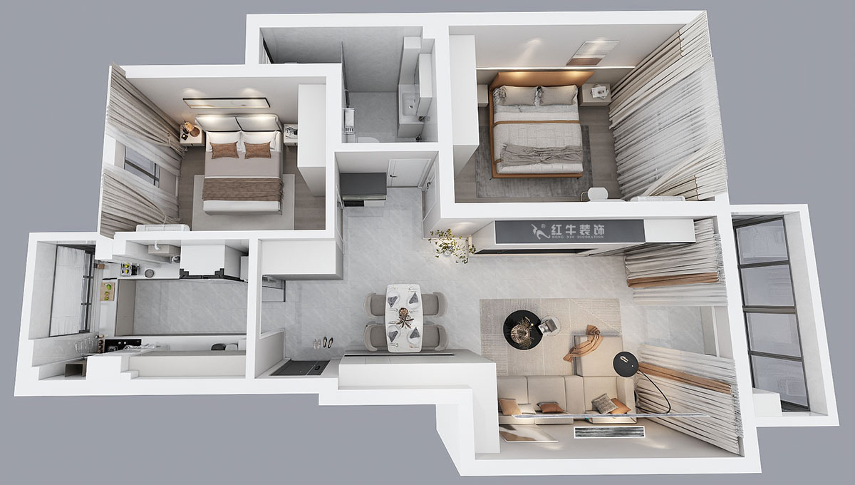 賈庭｜標(biāo)營4號27棟4-707-88㎡-現(xiàn)代風(fēng)格｜2室2廳1廚1衛(wèi)｜老房裝修｜定制家｜全包10