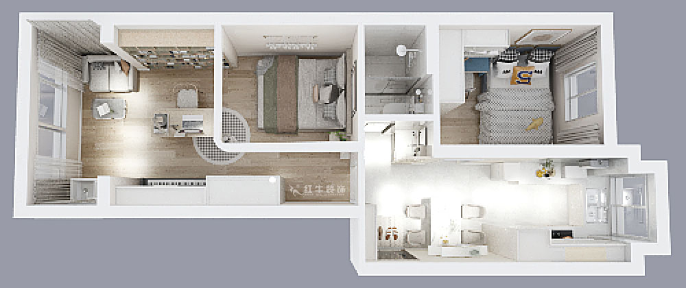 顧娟|寧海路201號1-507-60㎡-現(xiàn)代簡約風格|2室2廳1衛(wèi)|舊房裝修|定制家|全包11