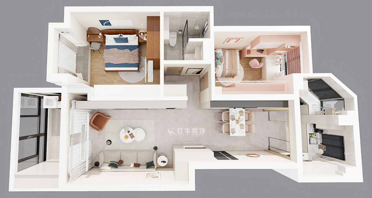 顧娟|翠島花城柳絲苑5-804-98㎡-現(xiàn)代風(fēng)格|2室2廳1衛(wèi)|舊房裝修|定制家|全包13