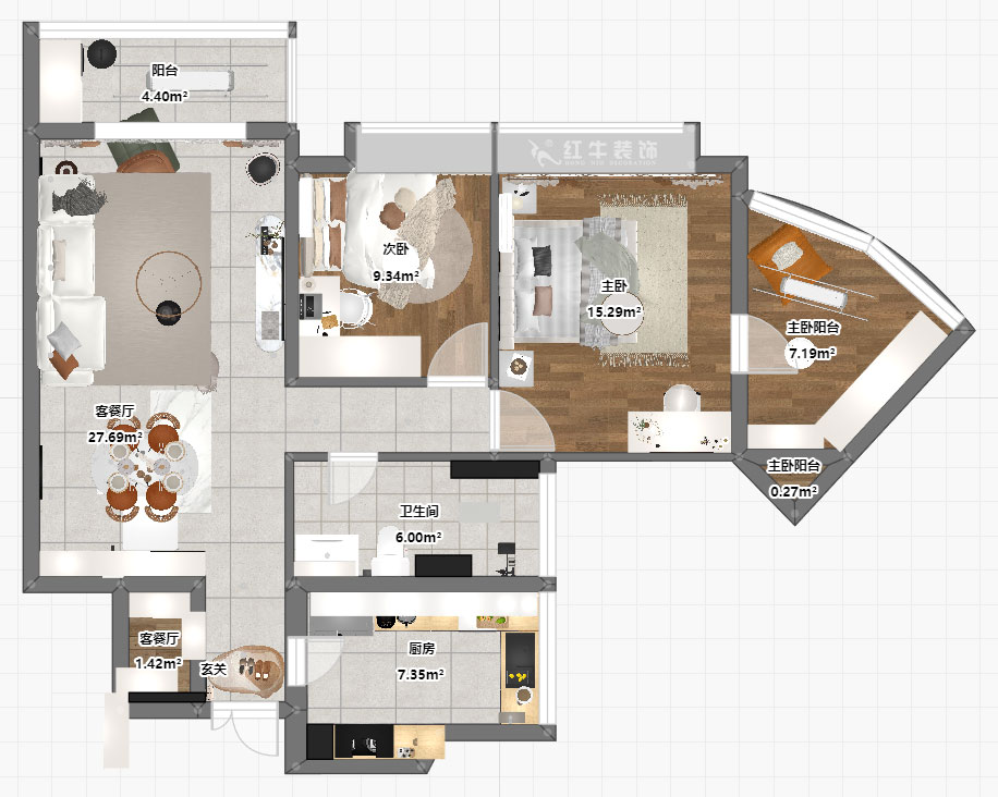 劉萍萍|星雨華府26-1803-94㎡-簡約風格|3室2廳1衛(wèi)|老房裝修|定制家|全包12
