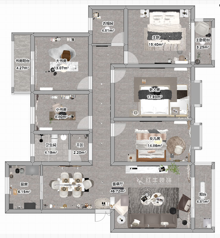 劉小勇|翠屏東南18-601-180㎡-現(xiàn)代簡(jiǎn)約風(fēng)格|5室2廳2衛(wèi)|新房裝修|定制家|全包21
