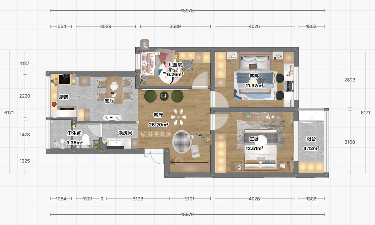顧娟|郵政世紀(jì)花園43-101-75㎡-現(xiàn)代簡約風(fēng)格|3室2廳1衛(wèi)|舊房裝修|定制家|全包12