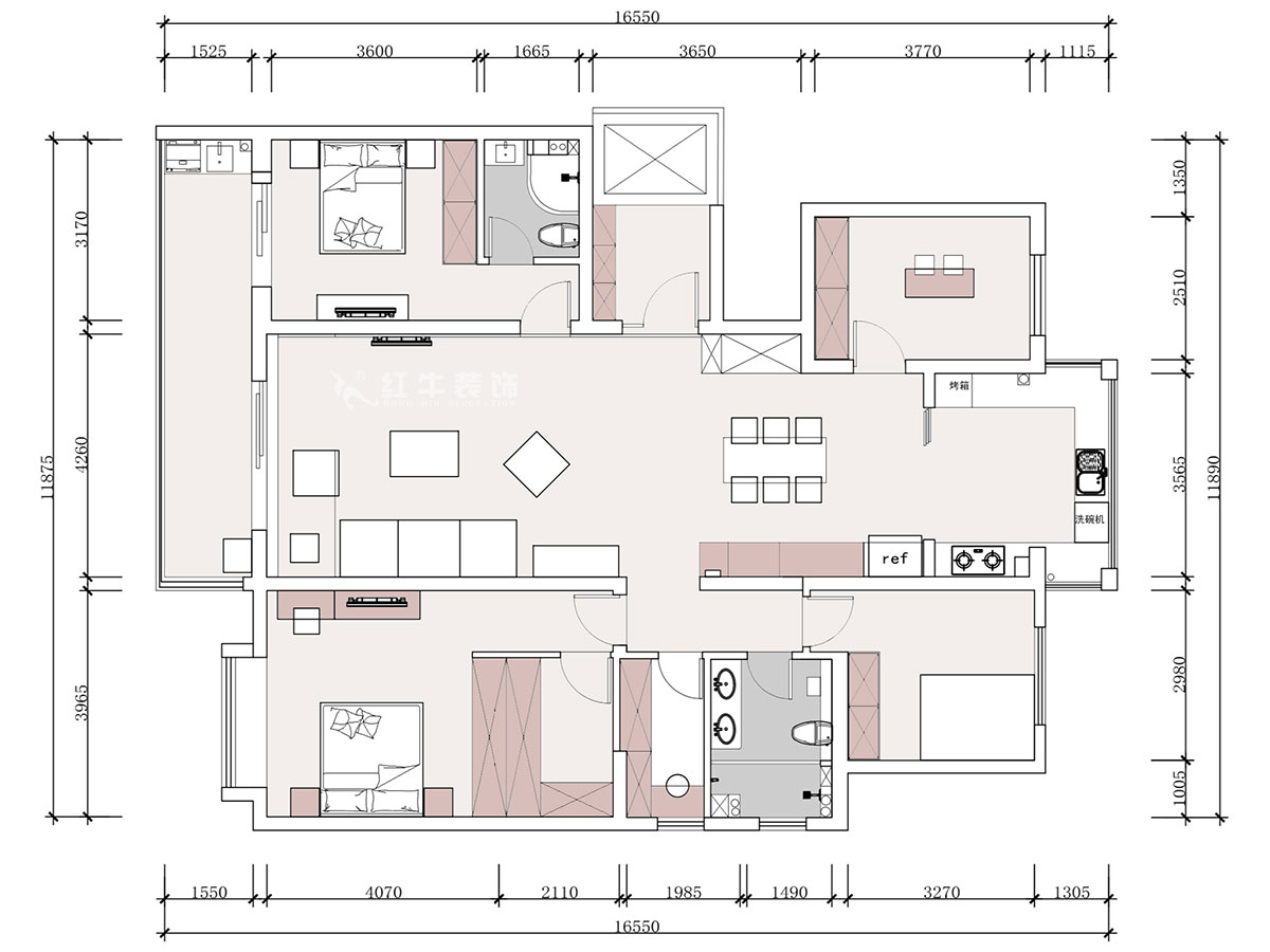 【實(shí)景案例】蔣?。幸卞\繡華府中苑-180㎡-新中式風(fēng)格｜5室2廳2衛(wèi)｜新房裝修｜定制家｜全包28萬｜00_02平面布置圖