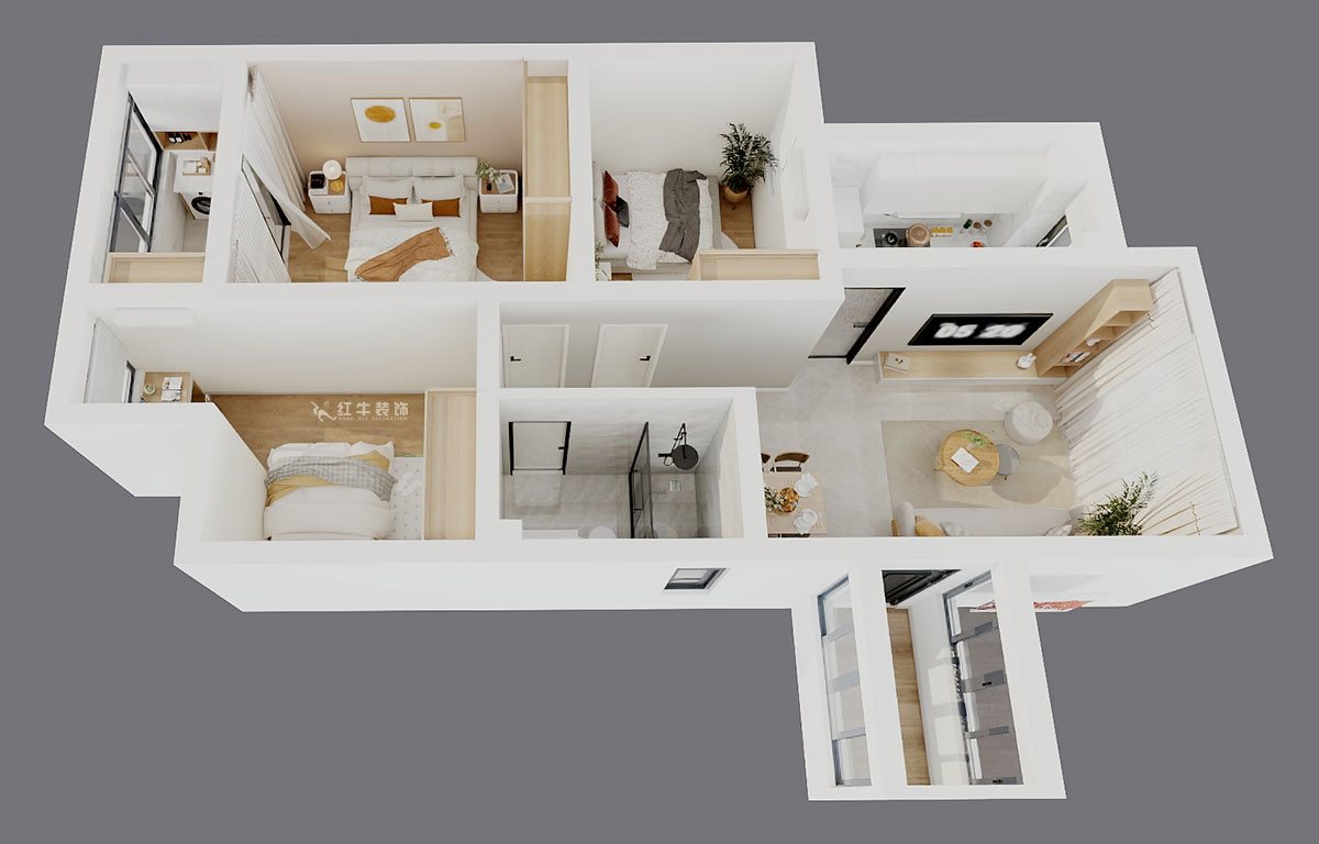 劉曉芳｜白云雅居12-1-804-80㎡-原木風格｜3室2廳1衛(wèi)｜新房裝修｜定制家｜全包10