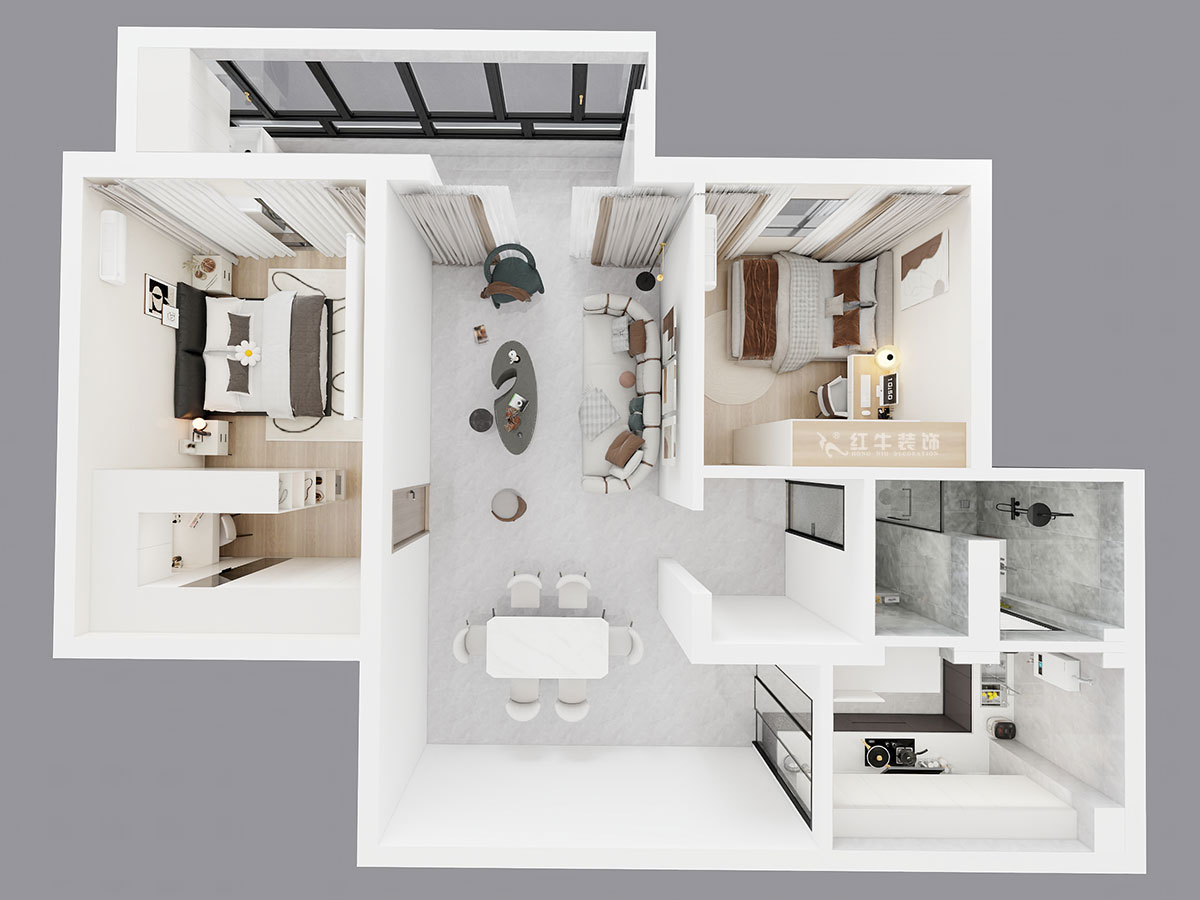 劉萍萍|麒麟山莊16-1002-105㎡-現(xiàn)代簡約風(fēng)格|2室2廳1衛(wèi)|老房裝修|定制家|全包15