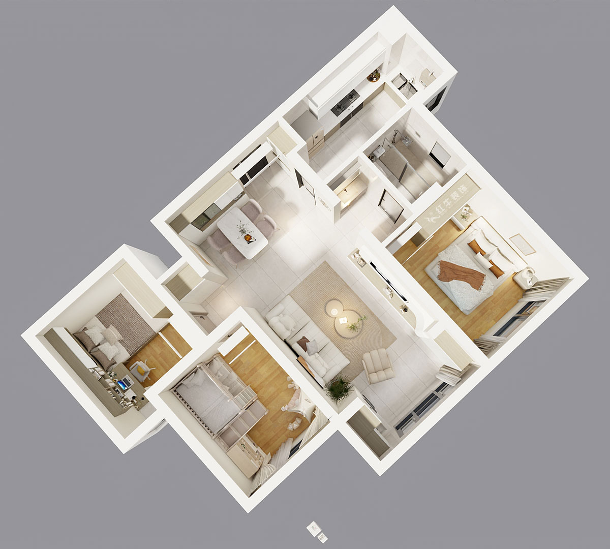 陸利民｜保利國際社區(qū)2-1-2402-89㎡-現(xiàn)代風格｜3室2廳1衛(wèi)｜新房裝修｜定制家｜全包13