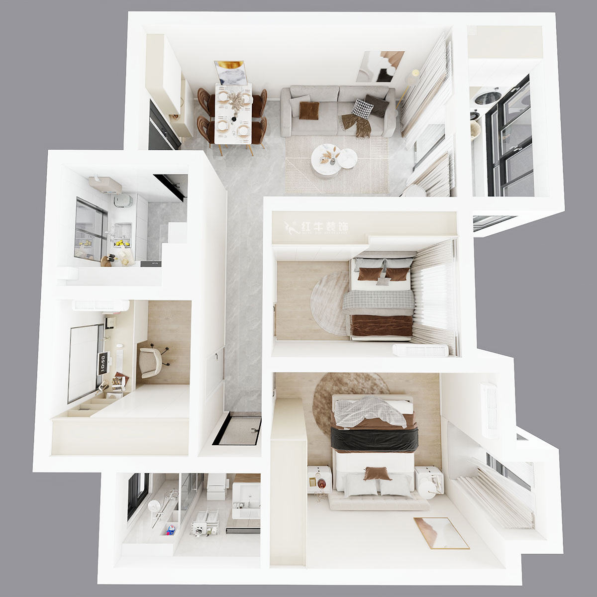 朱彥|江楓苑南苑1-1-1302-85㎡-現(xiàn)代簡(jiǎn)約風(fēng)格|3室2廳1衛(wèi)|新房裝修|定制家|全包10萬(wàn)|00_04鳥(niǎo)瞰圖