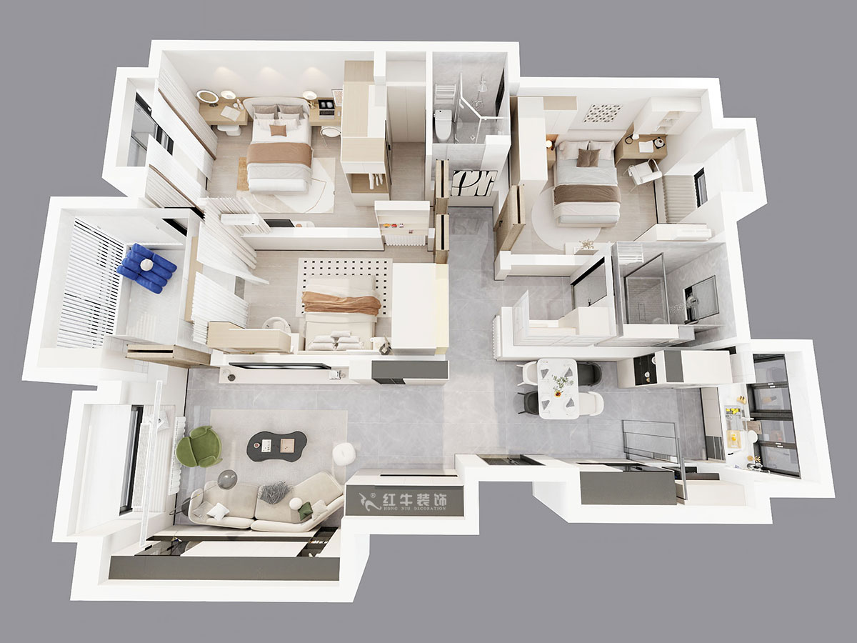 顧娟|楓丹白露白鷺新寓6-1002-903-138㎡-現(xiàn)代簡(jiǎn)約風(fēng)格|3室2廳2衛(wèi)|舊房裝修|定制家|全包19萬(wàn)|00_05鳥(niǎo)瞰圖
