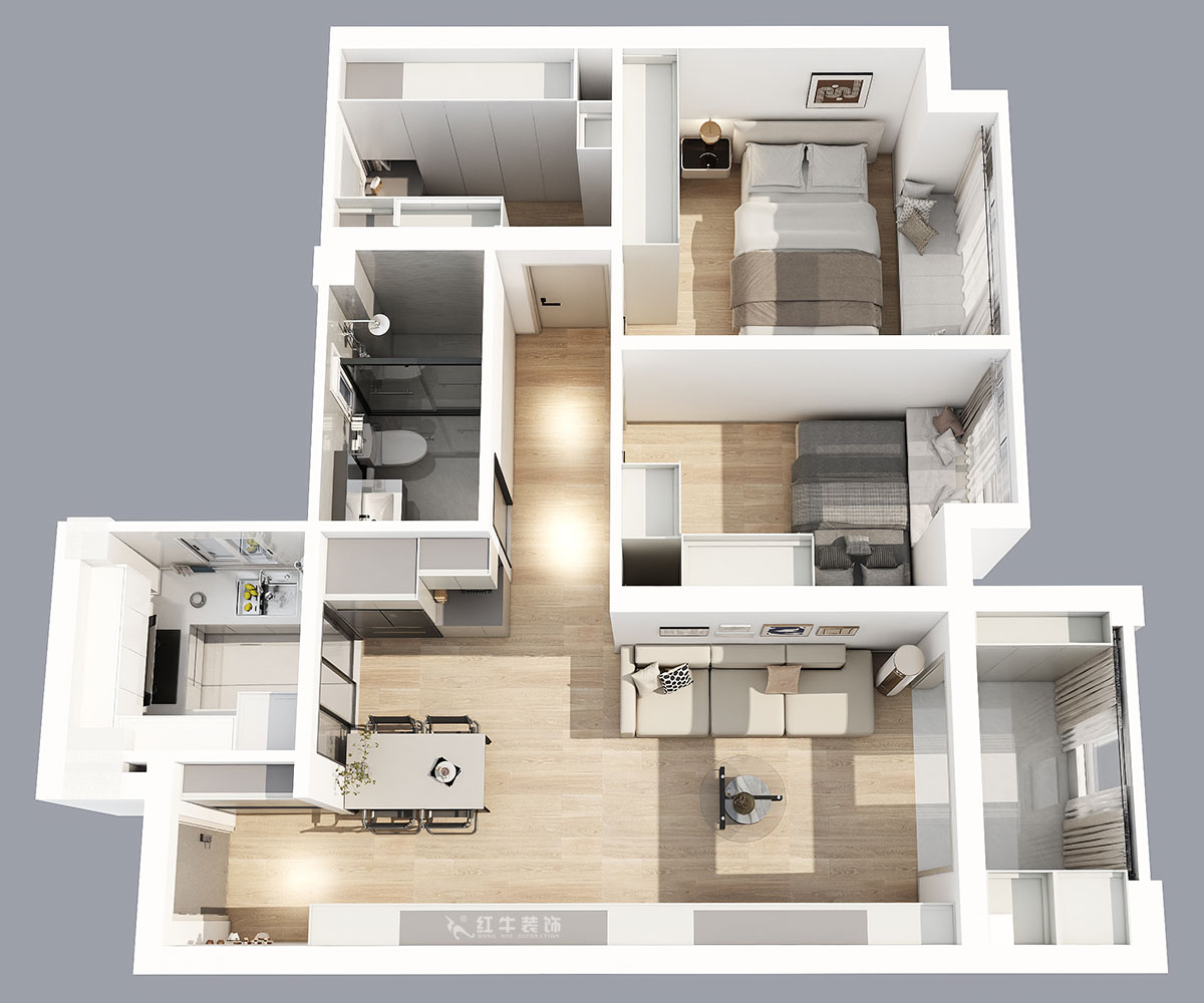 劉萍萍|賈瑤華府4-2103-85㎡-現(xiàn)代簡(jiǎn)約風(fēng)格|3室2廳1衛(wèi)|新房裝修|定制家|全包11