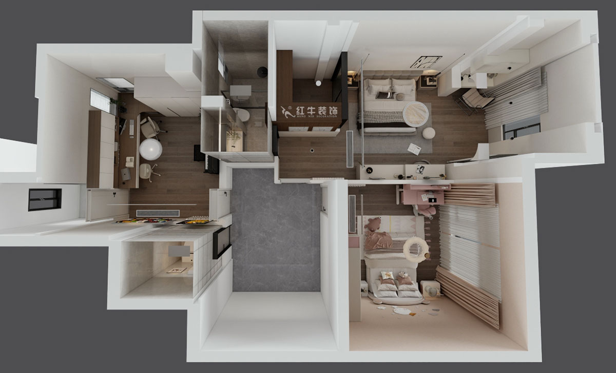 蔣?。┥紧斈芷咛?hào)院6-205-280㎡-現(xiàn)代簡(jiǎn)約風(fēng)格｜復(fù)式｜4室2廳3衛(wèi)｜毛坯裝修｜定制家｜全包40萬｜00_08二層鳥瞰圖