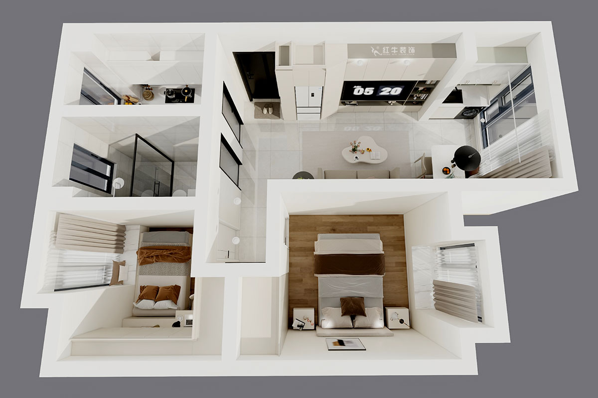 劉曉芳|棠祥南苑1-1304-70㎡-現(xiàn)代風(fēng)格|2室2廳1衛(wèi)|新房裝修|定制家|全包11