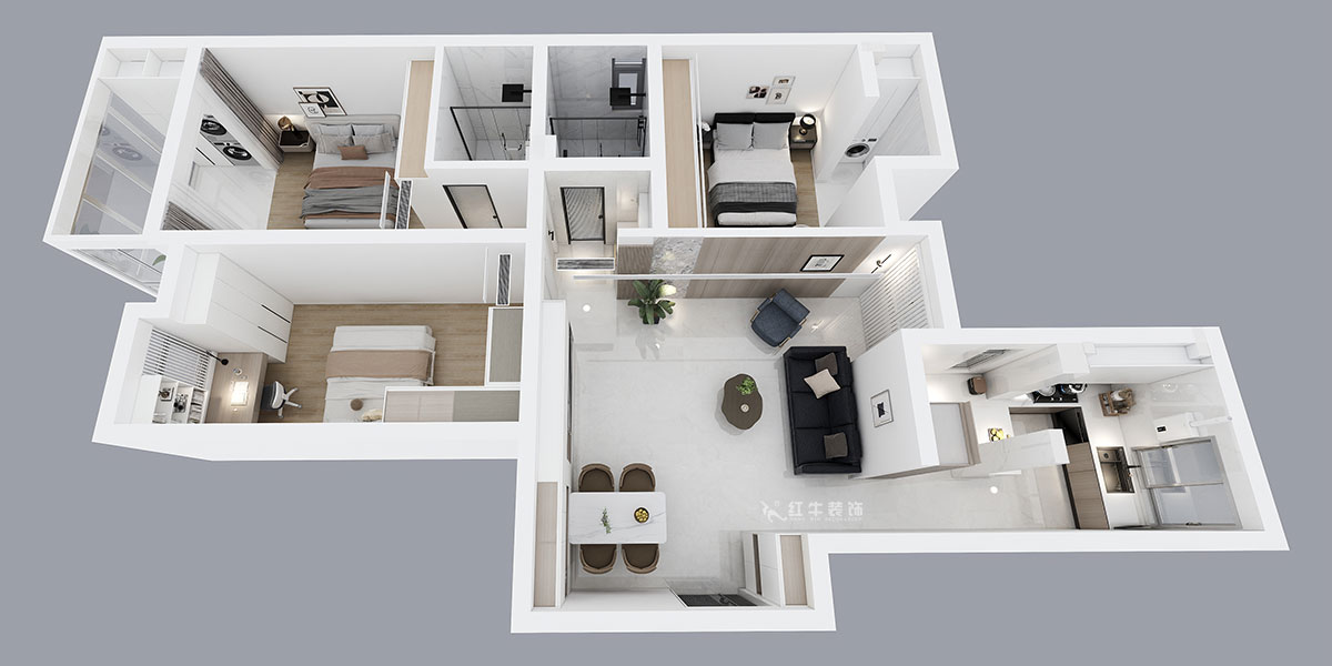 劉萍萍|正泰大廈2-1506-120㎡-現代簡約風格|3室2廳1衛(wèi)|老房裝修|定制家|全包18