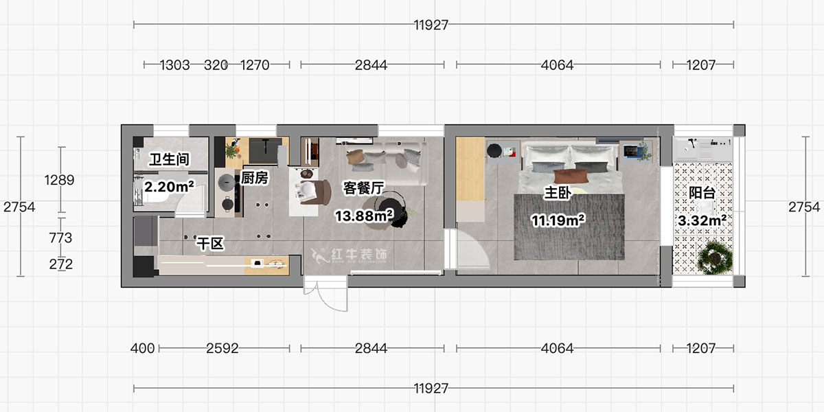 顧娟|丹鳳新寓2-906-60㎡-現(xiàn)代簡(jiǎn)約風(fēng)格|1室1廳1衛(wèi)|舊房裝修|定制家|全包10