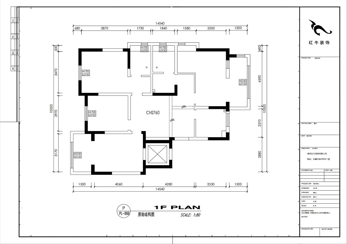 劉小勇|柏悅瀾庭28-206-125㎡-現(xiàn)代簡約風(fēng)格|3室2廳2衛(wèi)|老房裝修|定制家|全包17萬|00_01原始結(jié)構(gòu)圖