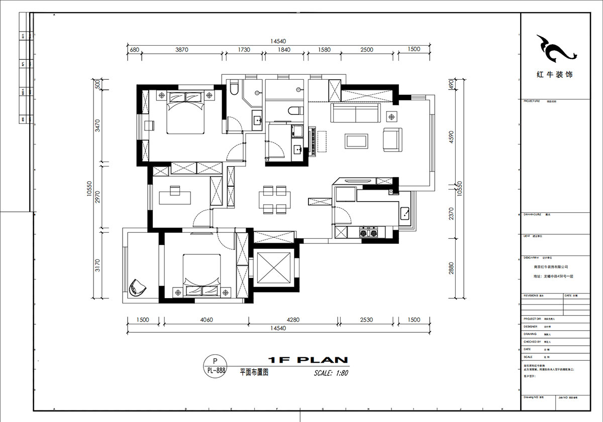 劉小勇|柏悅瀾庭28-206-125㎡-現(xiàn)代簡約風(fēng)格|3室2廳2衛(wèi)|老房裝修|定制家|全包17萬|00_02平面布置圖