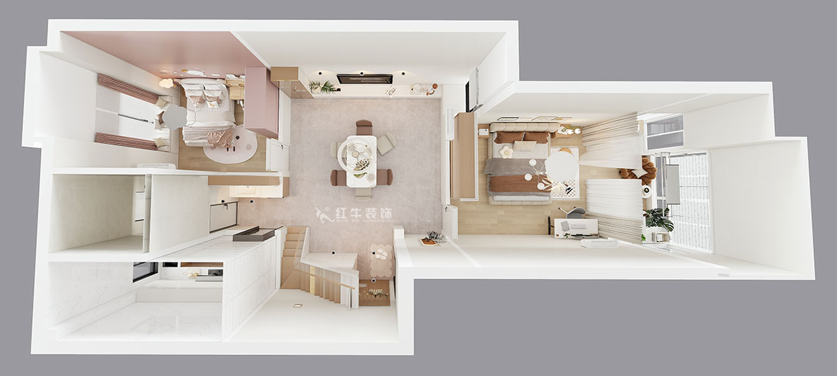 朱明琪|一品嘉園1-29-606-89㎡-現(xiàn)代簡約風(fēng)格|2室1廳1衛(wèi)+閣樓|老房裝修|定制家|全包13萬|00_04鳥瞰圖