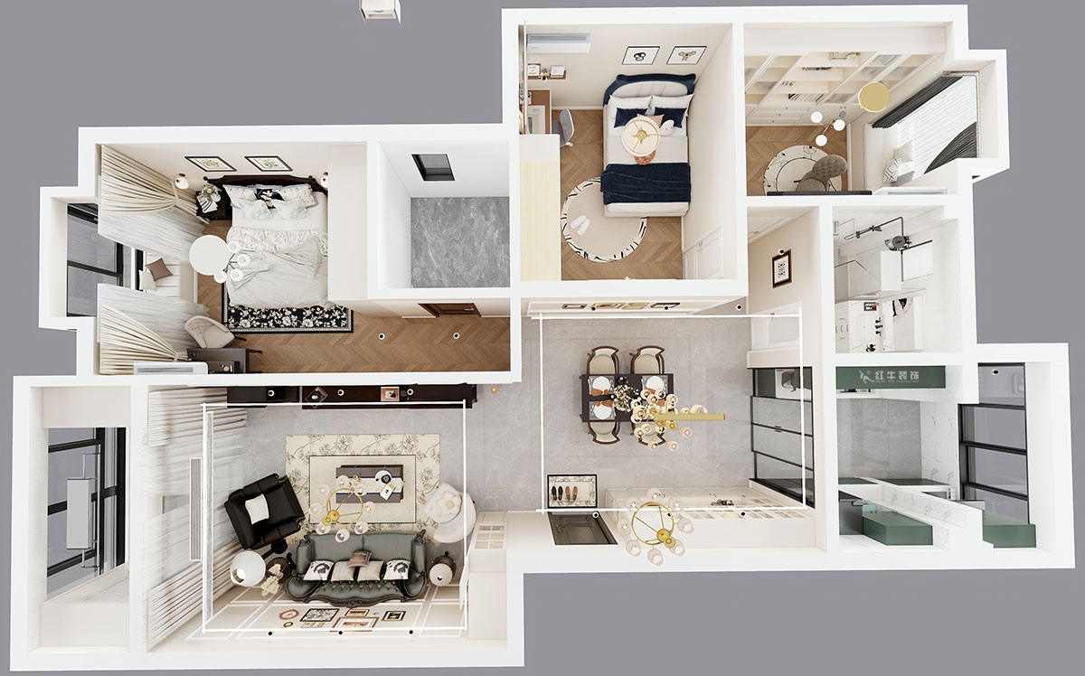 劉小勇|江南名府3-204-115㎡-簡(jiǎn)美風(fēng)格|3室2廳1衛(wèi)|老房裝修|定制家|全包13萬(wàn)|00_04鳥(niǎo)瞰圖