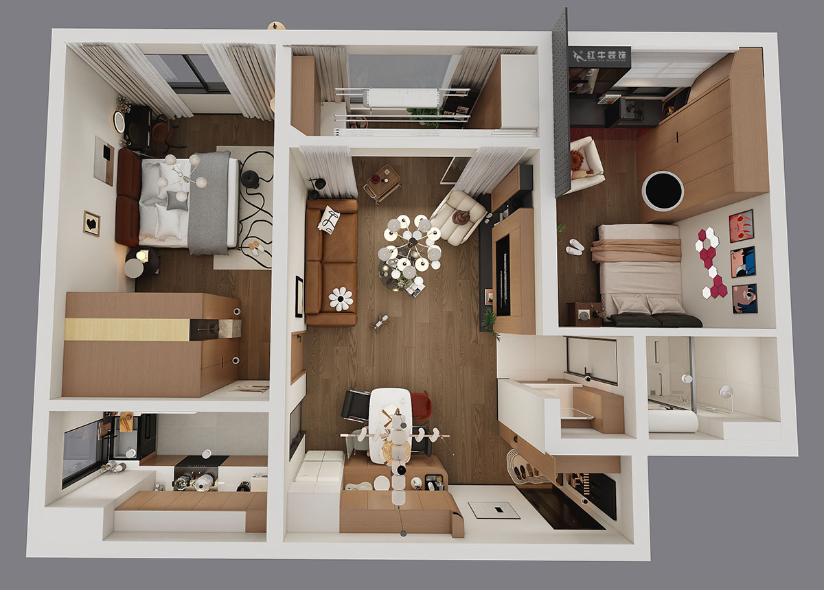 朱明琪|朗詩(shī)國(guó)際街區(qū)中園6-1-602-100㎡-現(xiàn)代原木風(fēng)格|2室1廳1衛(wèi)|老房裝修|定制家|全包11萬(wàn)|00_04鳥(niǎo)瞰圖