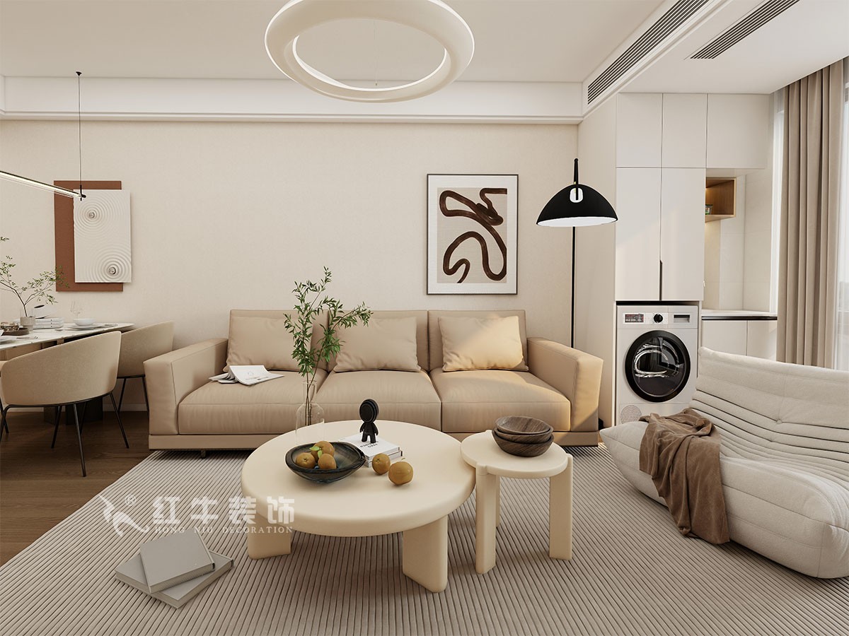 南京93㎡現(xiàn)代簡約風(fēng)裝修，臥室弧形陽臺，舒適愜意