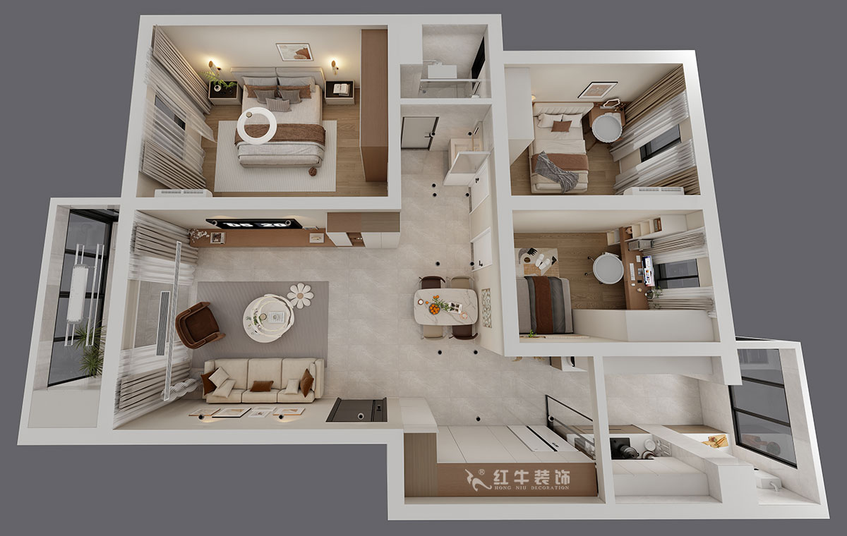 顧娟|月牙湖花園17-202-107㎡-現(xiàn)代簡約風格|3室2廳1衛(wèi)|舊房裝修|定制家|全包14