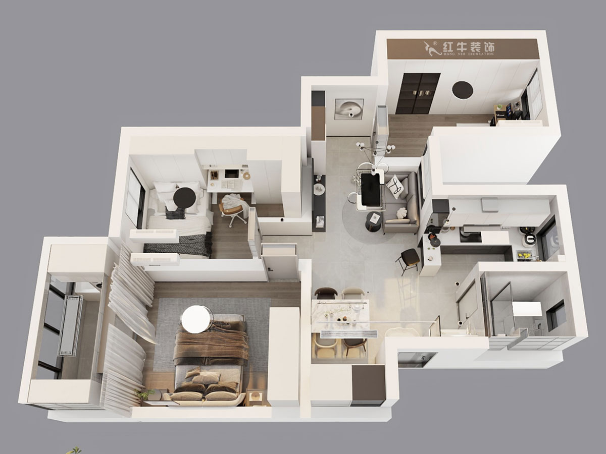 朱彥|龍?jiān)沸略⑺拇?-22-302-75㎡-現(xiàn)代簡(jiǎn)約風(fēng)格|2室2廳1衛(wèi)|老房改造|定制家|全包10萬|00_04鳥瞰圖