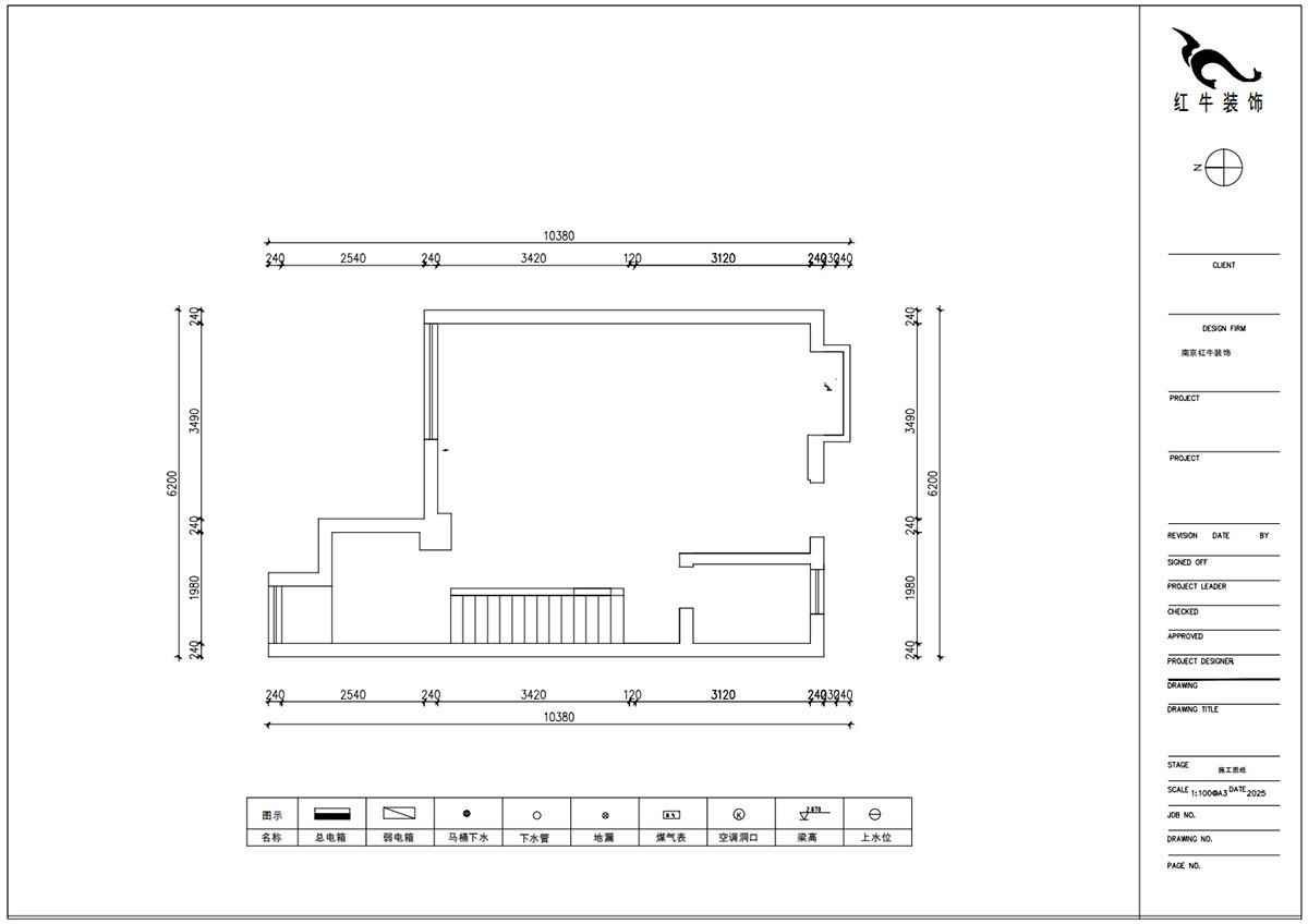 朱明琪|萊茵鉑郡922室-69㎡-原木風格|復式|loft公寓|2室2廳2衛(wèi)|老房裝修|定制家|全包12萬|00_01一樓原始結構圖