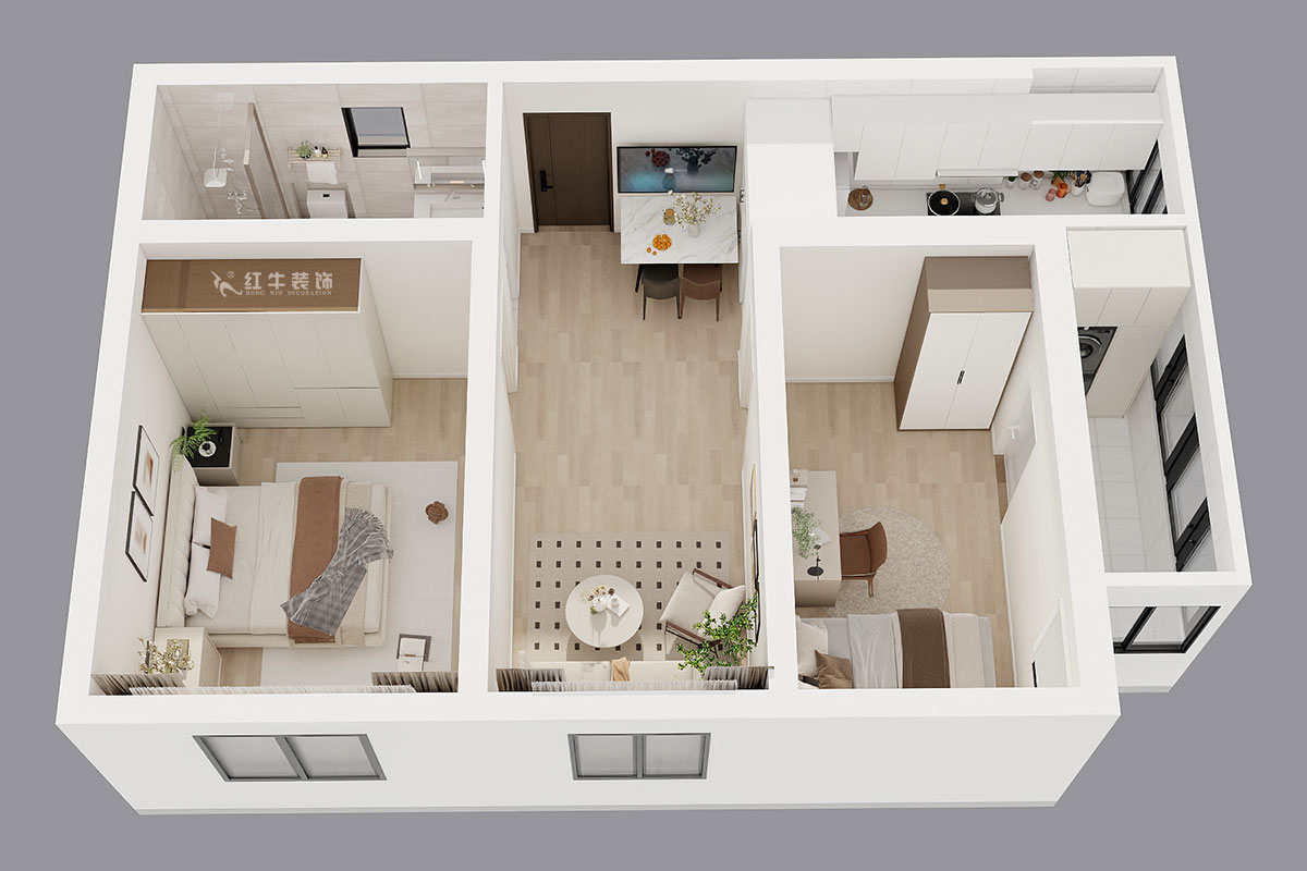 劉曉芳|青云巷20號201-57㎡-現(xiàn)代風格|2室2廳1衛(wèi)|老房裝修|定制家|全包8