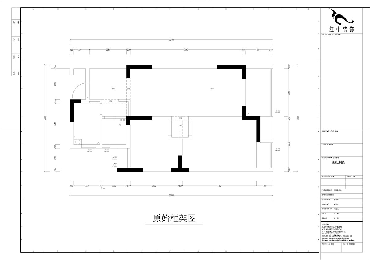 孟憲濤｜紫楊佳園11-108-85㎡-簡(jiǎn)約風(fēng)格｜2室2廳1衛(wèi)｜老房裝修｜定制家｜全包12萬｜00_01原始框架圖