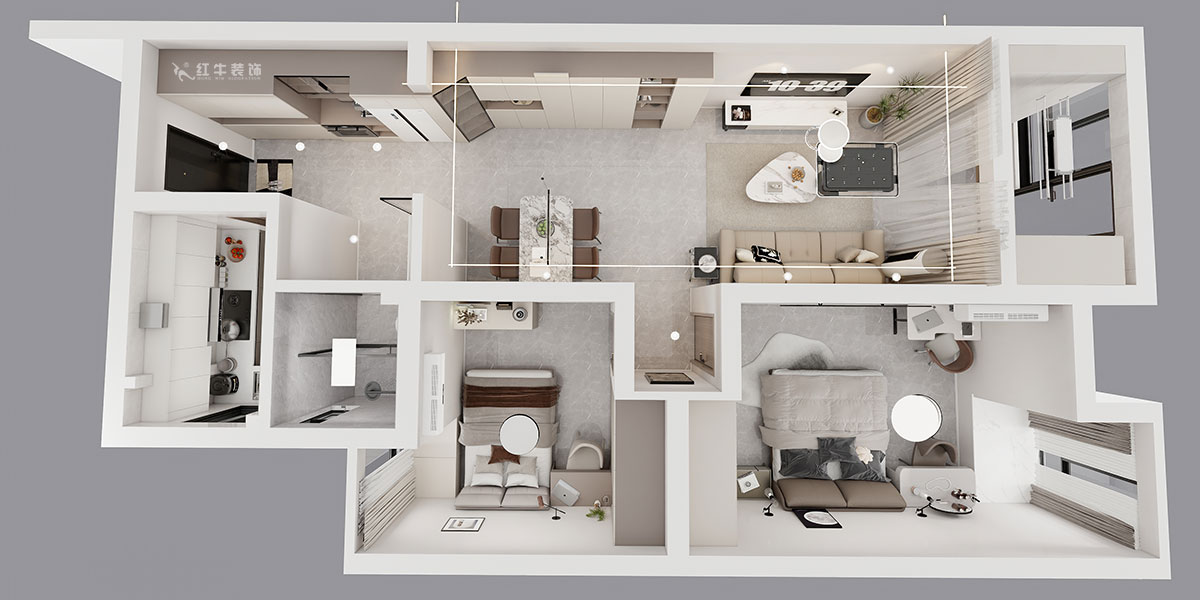 孟憲濤｜紫楊佳園11-108-85㎡-簡(jiǎn)約風(fēng)格｜2室2廳1衛(wèi)｜老房裝修｜定制家｜全包12萬｜00_04鳥瞰圖