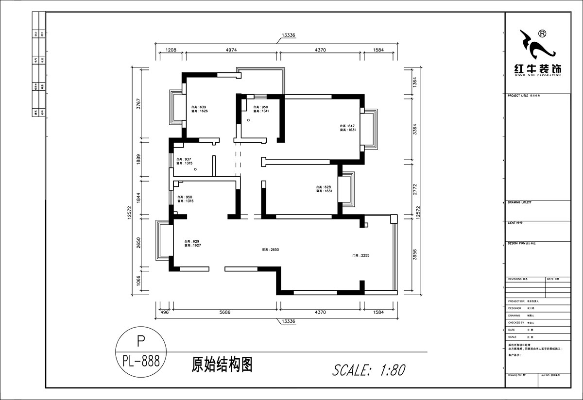 顧娟|挪威森林13-501-125㎡-中古風(fēng)|3室2廳2衛(wèi)|舊房裝修|定制家|全包17萬(wàn)|00_01原始結(jié)構(gòu)圖