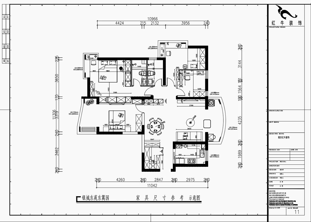 魏利利|銀城東苑東籬園2幢103室-135㎡-簡約風格|4室2廳2衛(wèi)|毛坯裝修|定制家|全包24萬|00_03家具尺寸圖