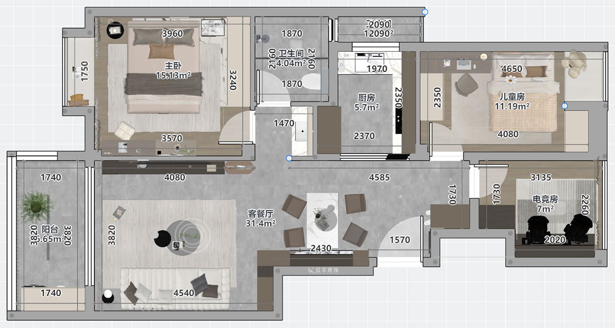 劉萍萍|紫金華府43-1-902-99㎡-輕奢風(fēng)格|3室2廳1衛(wèi)|老房裝修|定制家|全包12