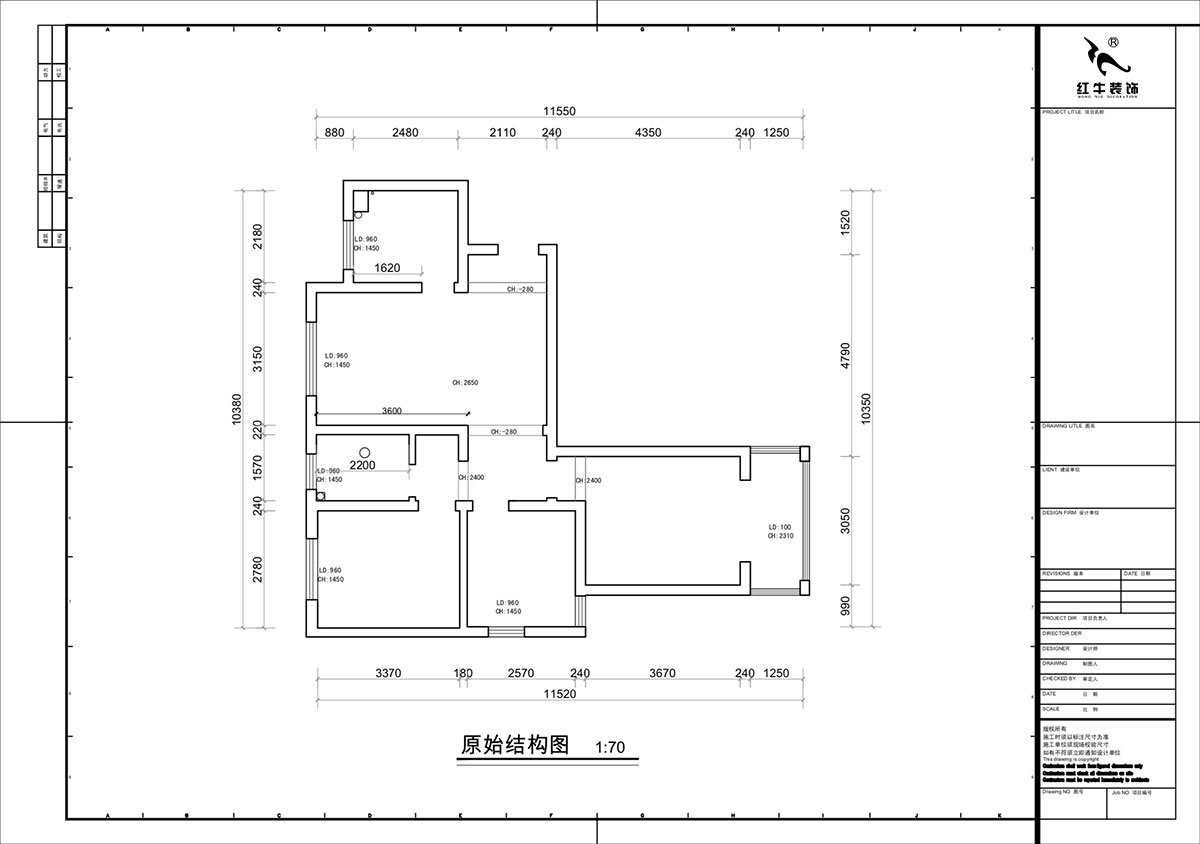 蔣?。y龍雅苑11-3-212-85㎡-現(xiàn)代原木風(fēng)｜3室1廳1衛(wèi)｜新房裝修｜定制家｜全包11萬｜00_01原始結(jié)構(gòu)圖