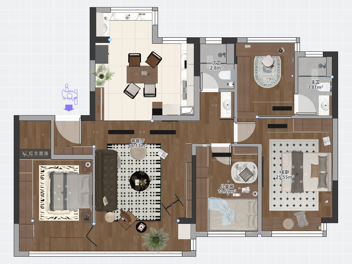 劉萍萍|銘著風(fēng)華6-701-136㎡-中古風(fēng)|4室2廳2衛(wèi)|新房裝修|定制家|全包20