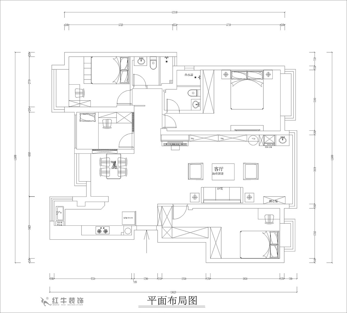 孟憲濤|高科榮域8-2-303-133㎡-簡約中式風格|4室2廳2衛(wèi)|老房裝修|定制家|全包17