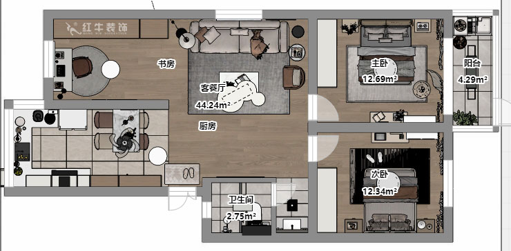 劉小勇|復(fù)成里44-109-94㎡-現(xiàn)代簡(jiǎn)約風(fēng)格|3室2廳1衛(wèi)|老房裝修|定制家|全包10