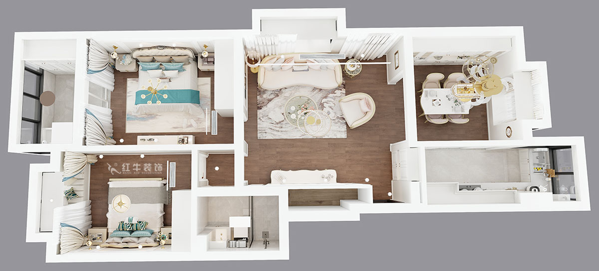 吳波|后宰門(mén)東村82號(hào)院1-801-95㎡-歐式風(fēng)格|3室2廳1衛(wèi)|舊房裝修|定制家|全包12萬(wàn)|00_04鳥(niǎo)瞰圖