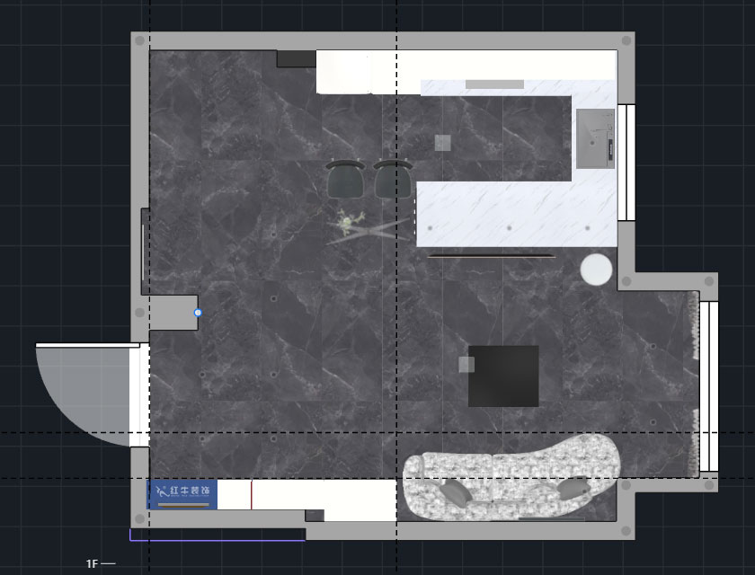 蔣琛｜圣淘沙花城6-1705-105㎡-現(xiàn)代簡約風(fēng)格｜2室2廳1衛(wèi)｜老房裝修｜定制家｜全包15萬｜00_05一層平面彩圖