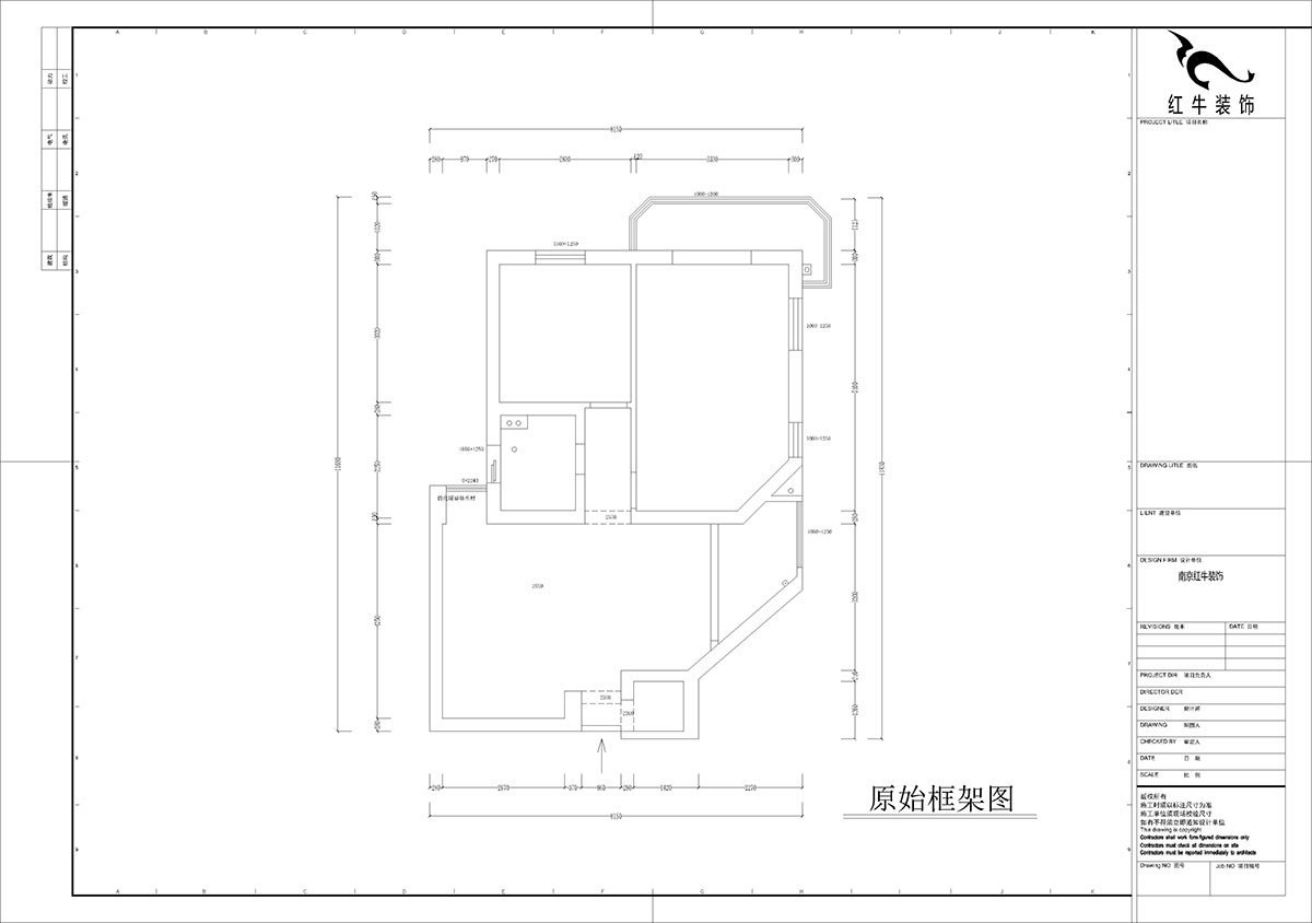 孟憲濤|金寶花園5-2701-82㎡-簡約中古風(fēng)格|2室1廳1衛(wèi)|老房裝修|定制家|全包10萬|00_01原始結(jié)構(gòu)圖