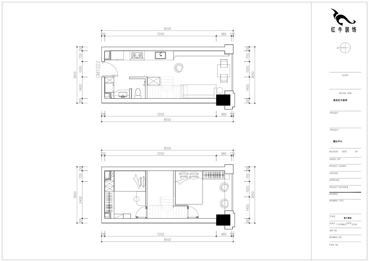 朱明琪｜毅達(dá)中心4-1710-35㎡挑高-中古風(fēng)｜2室1廳1衛(wèi)｜老房裝修｜定制家｜全包9萬(wàn)｜00_02平面布置圖