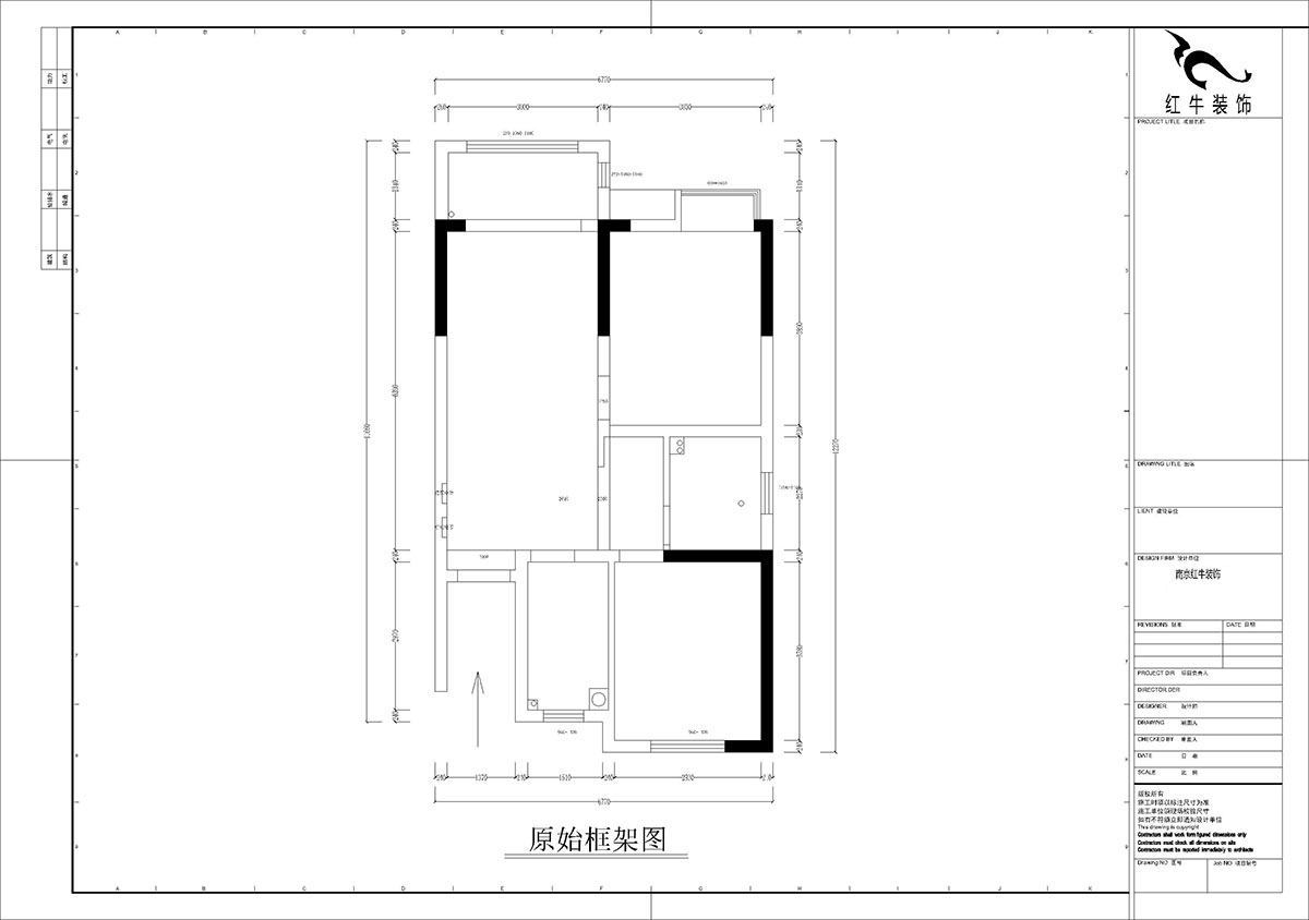 孟憲濤｜紫境東苑5-1206-71㎡-現(xiàn)代簡(jiǎn)約風(fēng)格｜2室1廳1衛(wèi)｜新房裝修｜定制家｜全包10萬(wàn)｜00_01原始框架圖