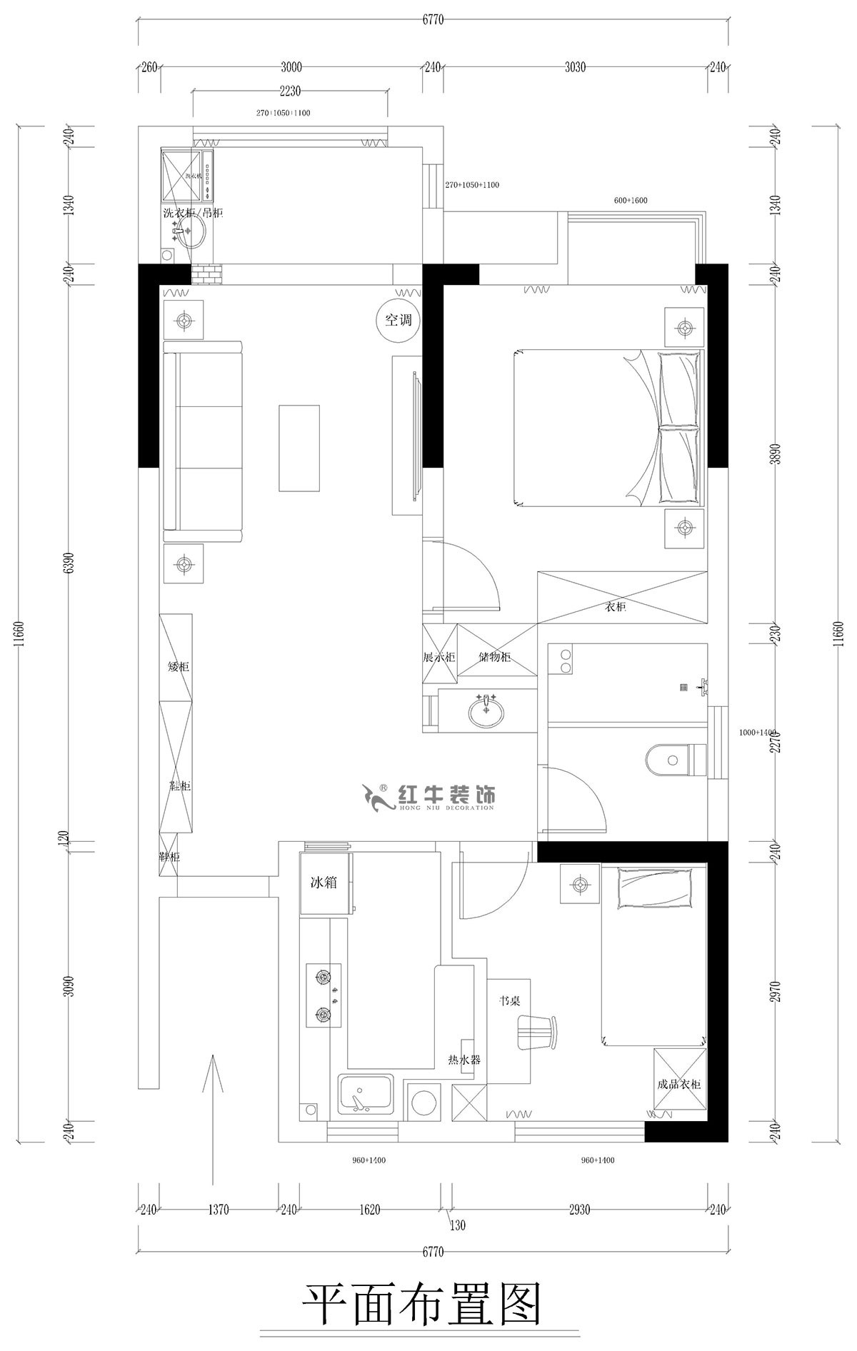 孟憲濤｜紫境東苑5-1206-71㎡-現(xiàn)代簡(jiǎn)約風(fēng)格｜2室1廳1衛(wèi)｜新房裝修｜定制家｜全包10萬(wàn)｜00_02平面布置圖