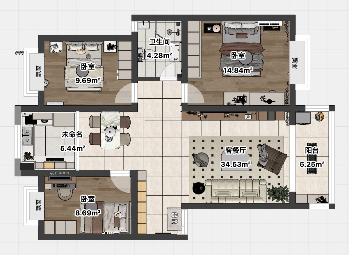 顧娟|城市綠洲花園10-3-505-108㎡-現(xiàn)代簡約風格|3室2廳1衛(wèi)|舊房裝修|定制家|全包12